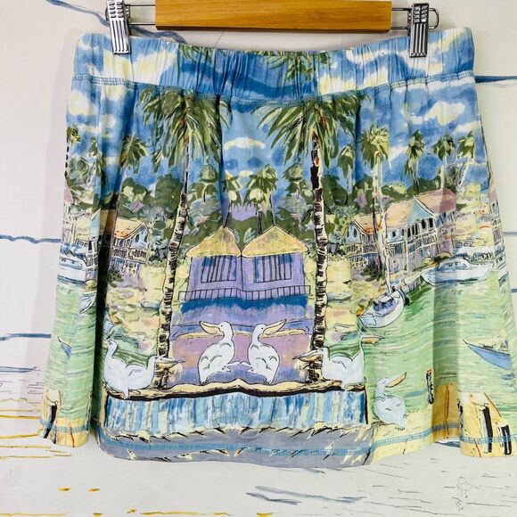 VTG Skort Med - L Take Two Vintage Short Skirt Skort M/L Beach Scene Skirt M-L - Picture 7 of 16